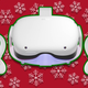 A photo of the Quest 2 over some festive snowflakes.